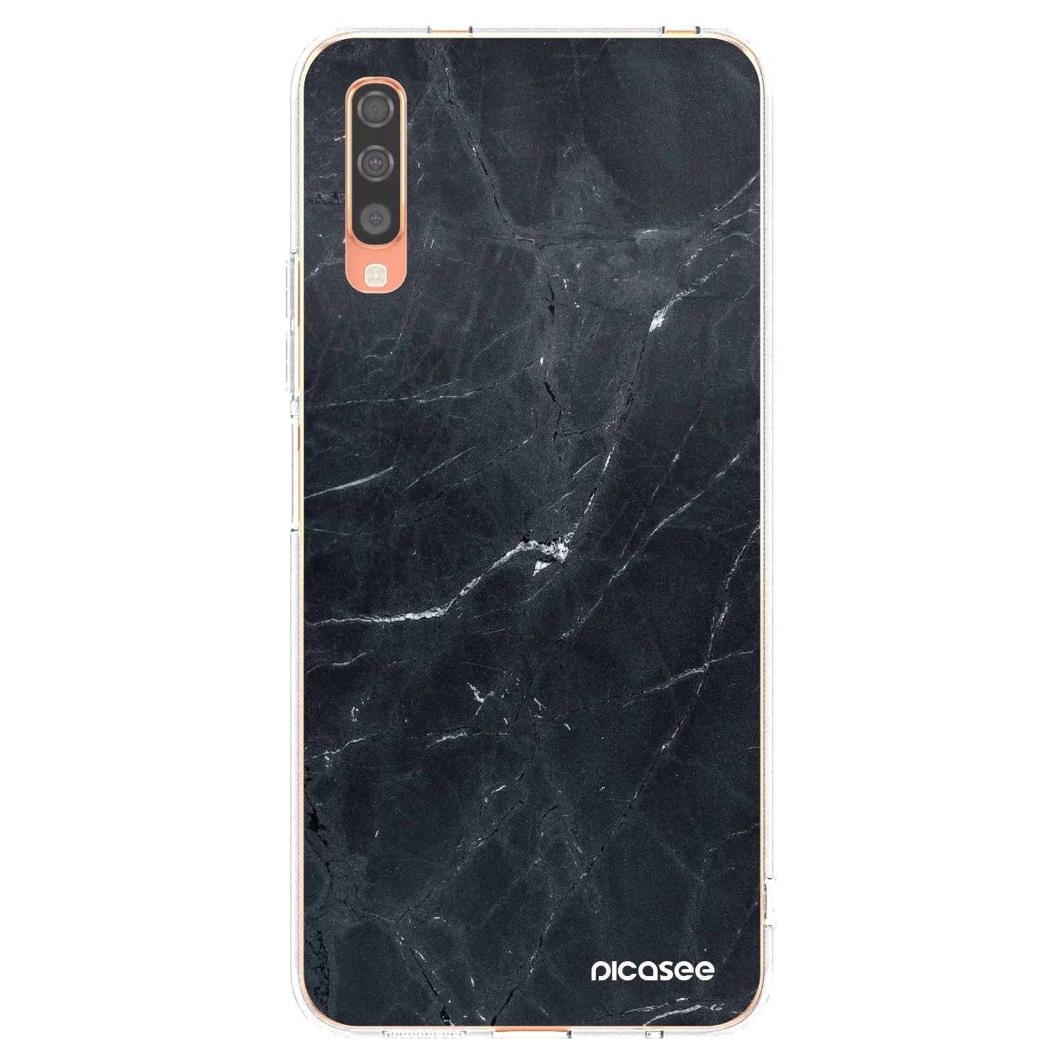 Picasee silikónový prehľadný obal pre Samsung Galaxy A70 A705F - Black marble