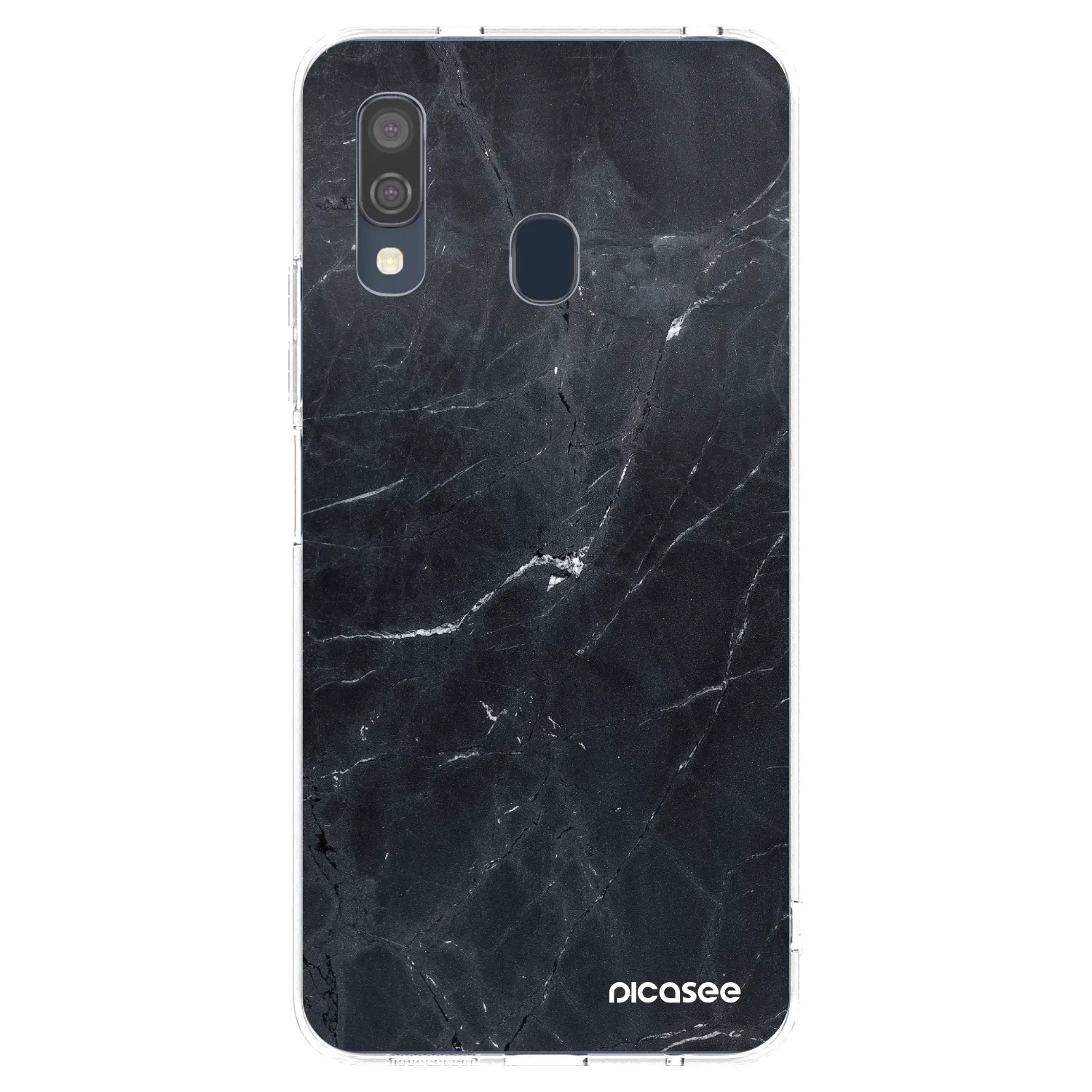 Picasee silikónový prehľadný obal pre Samsung Galaxy A40 A405F - Black marble