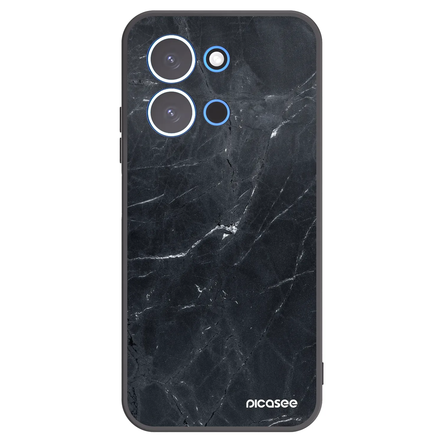 Picasee silikónový čierny obal pre Xiaomi Redmi 15C 4G - Black marble