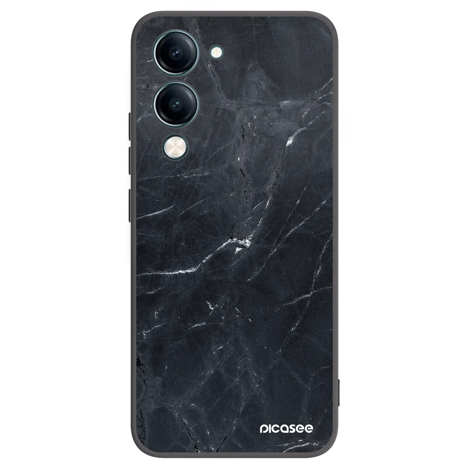 Picasee silikónový čierny obal pre Vivo Y29s 5G - Black marble