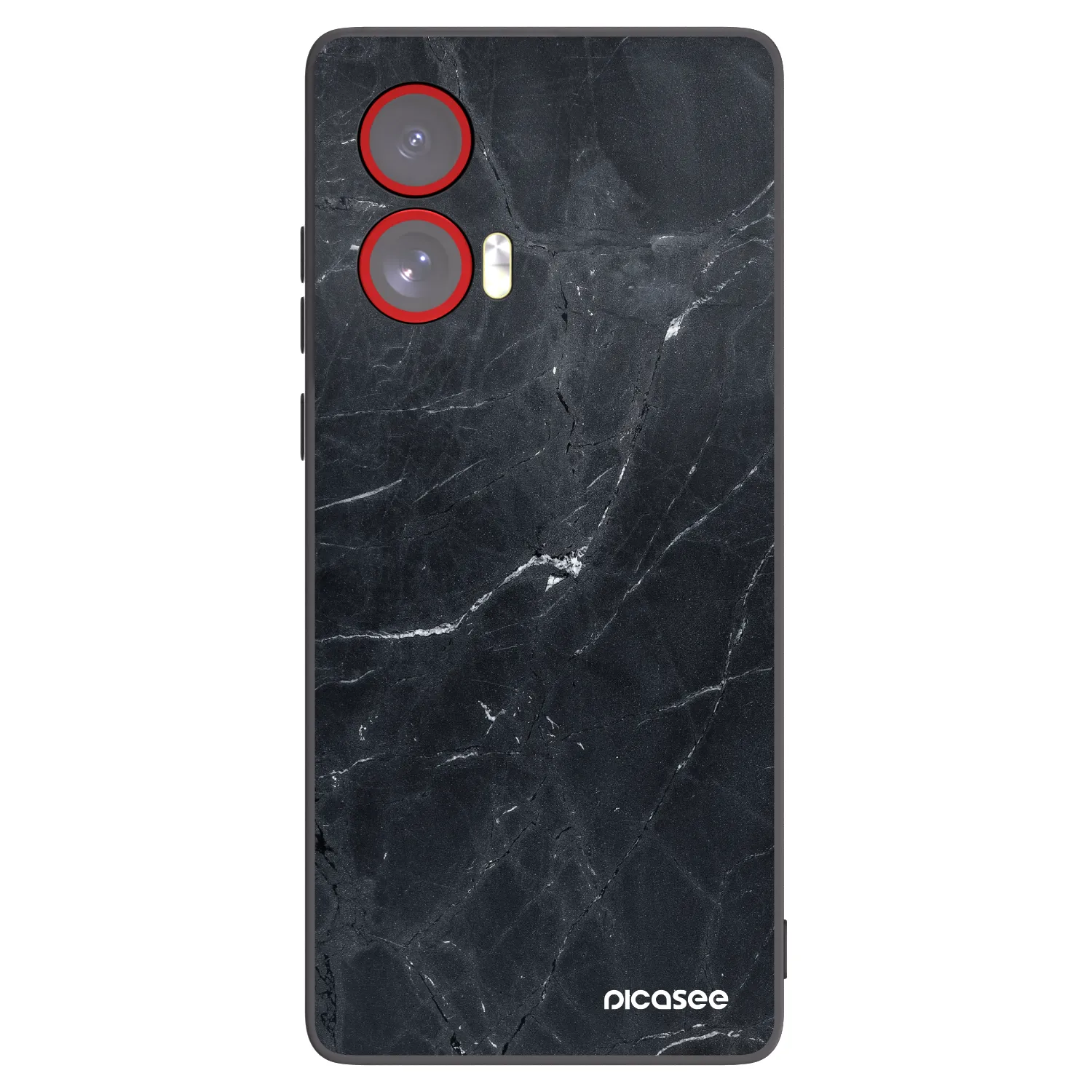 Silikónový čierny obal pre Motorola Edge 50 Fusion - Black marble