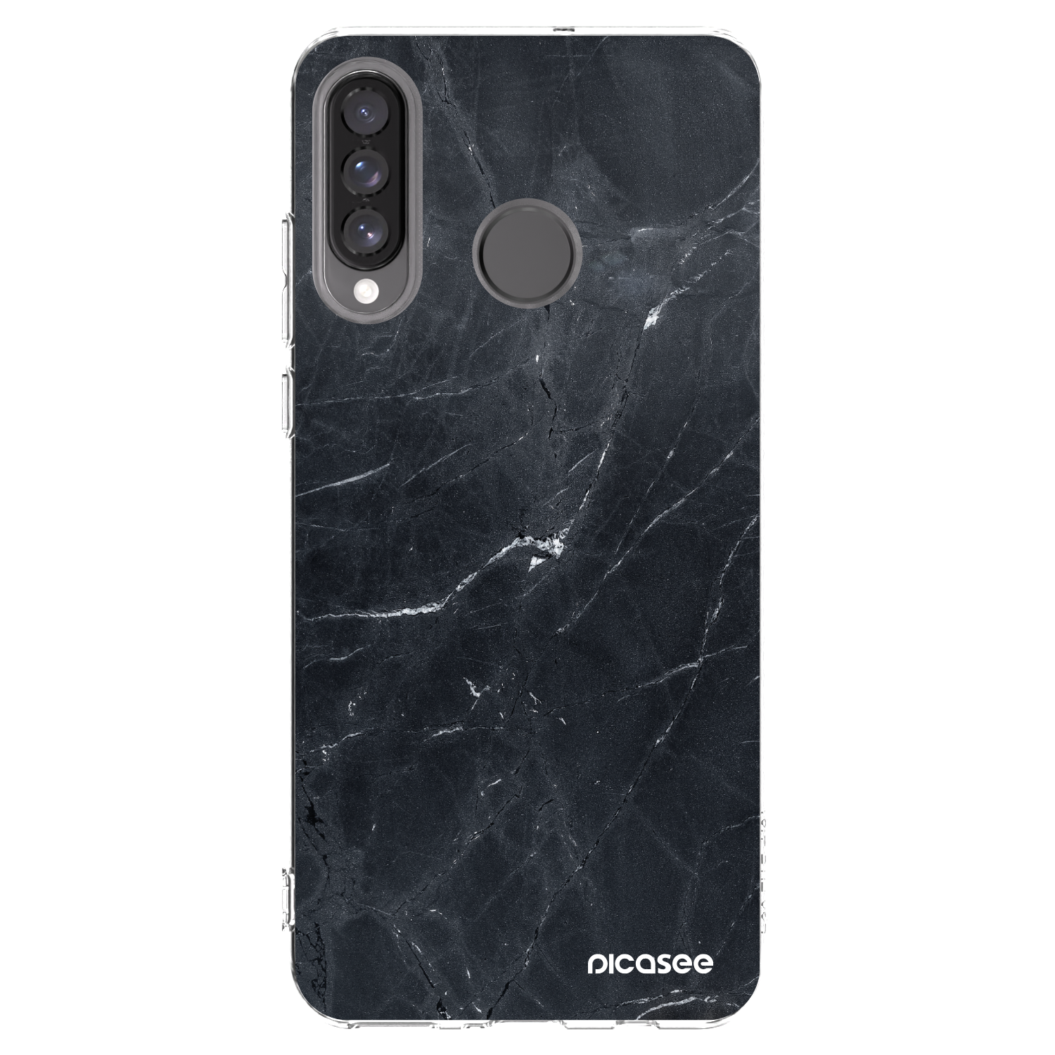 Picasee silikónový prehľadný obal pre Huawei P30 Lite - Black marble