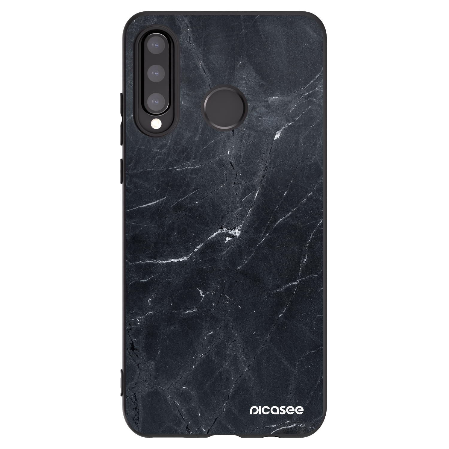 Picasee silikónový čierny obal pre Huawei P30 Lite - Black marble