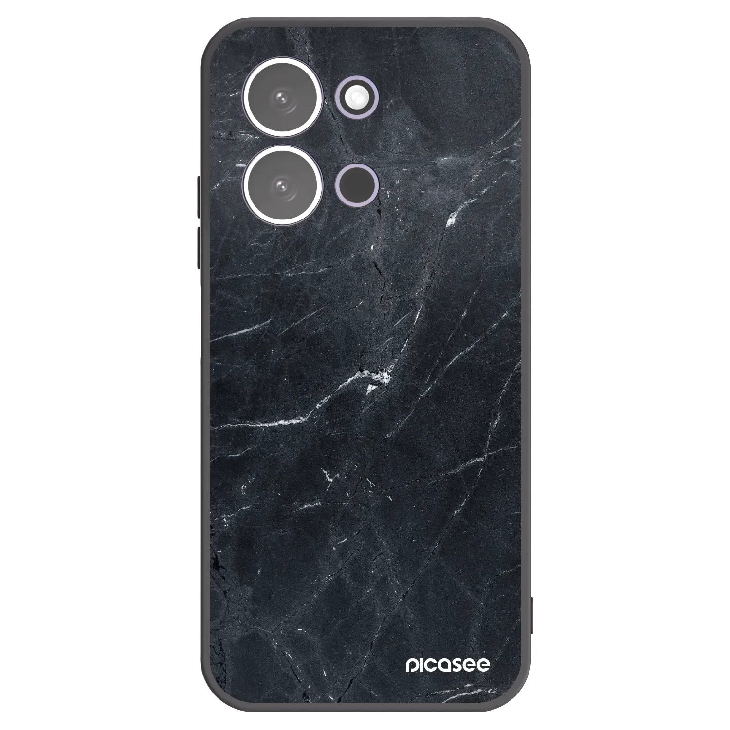 Picasee silikónový čierny obal pre Xiaomi Redmi 15C 5G - Black marble
