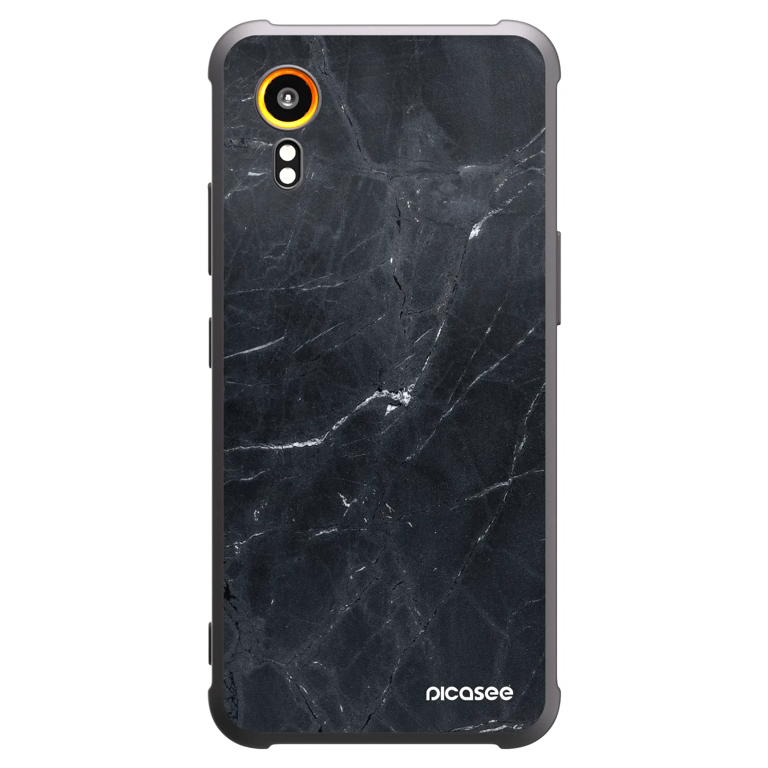 Picasee silikónový čierny obal pre Samsung Galaxy Xcover 7 - Black marble
