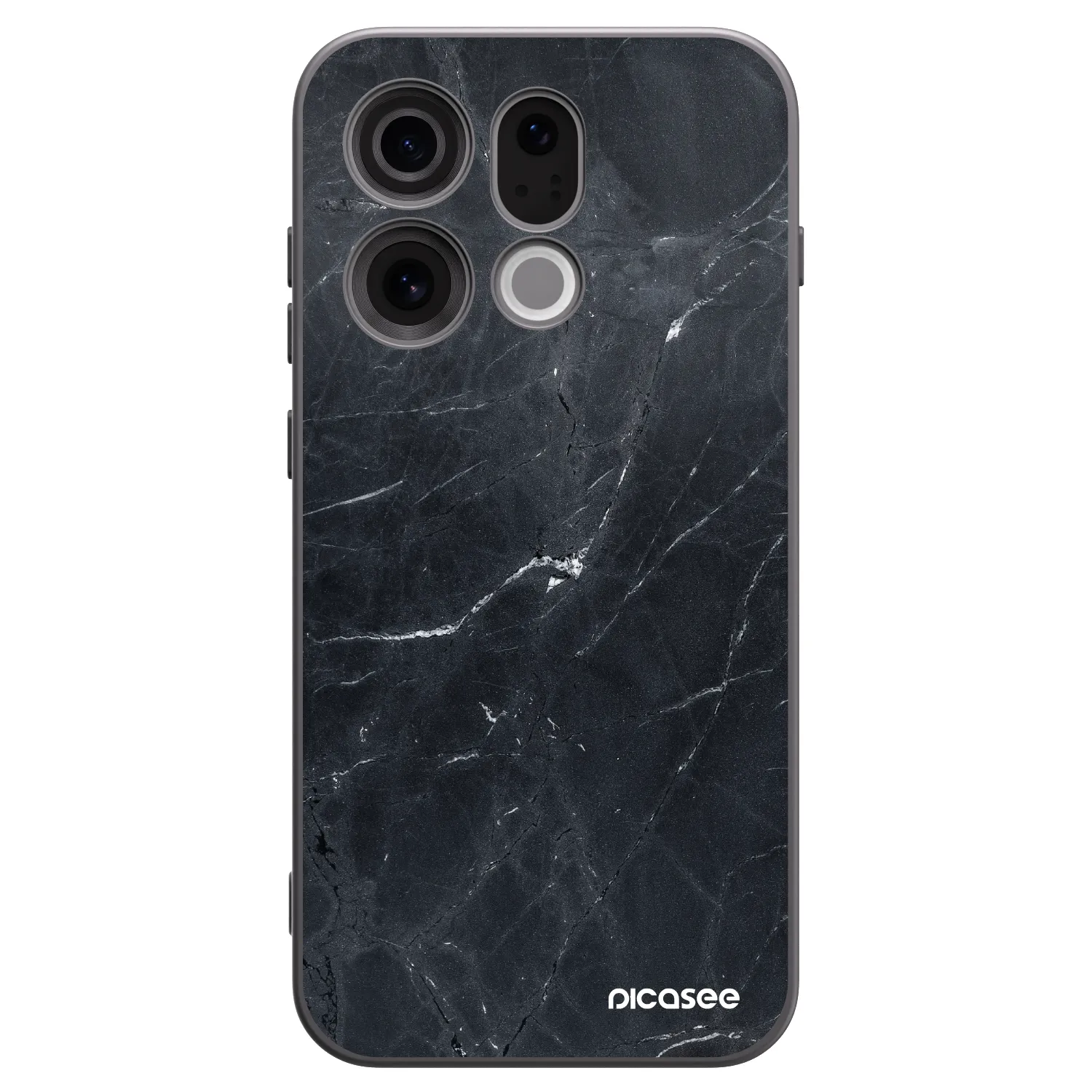 Picasee silikónový čierny obal pre OPPO Find X9 - Black marble
