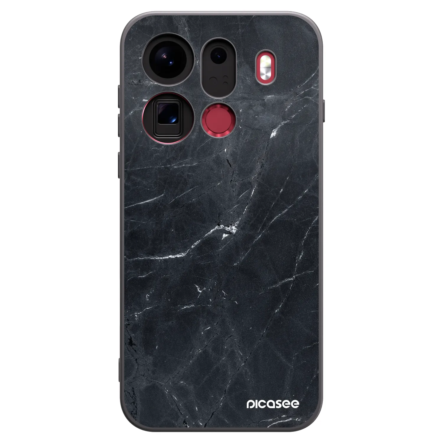 Picasee silikónový čierny obal pre OPPO Find X9 Pro - Black marble