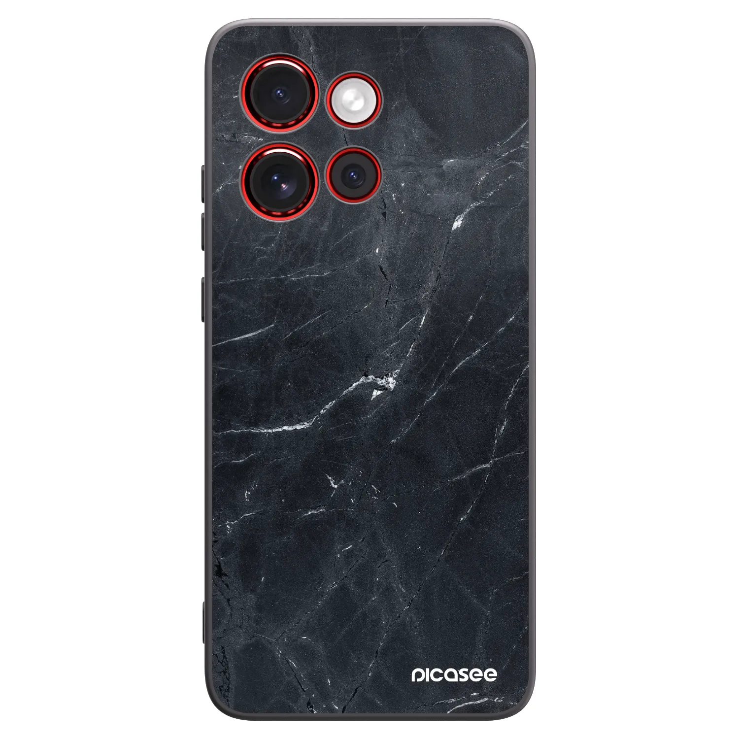 Picasee silikónový čierny obal pre Motorola Edge 60 Neo 5G - Black marble