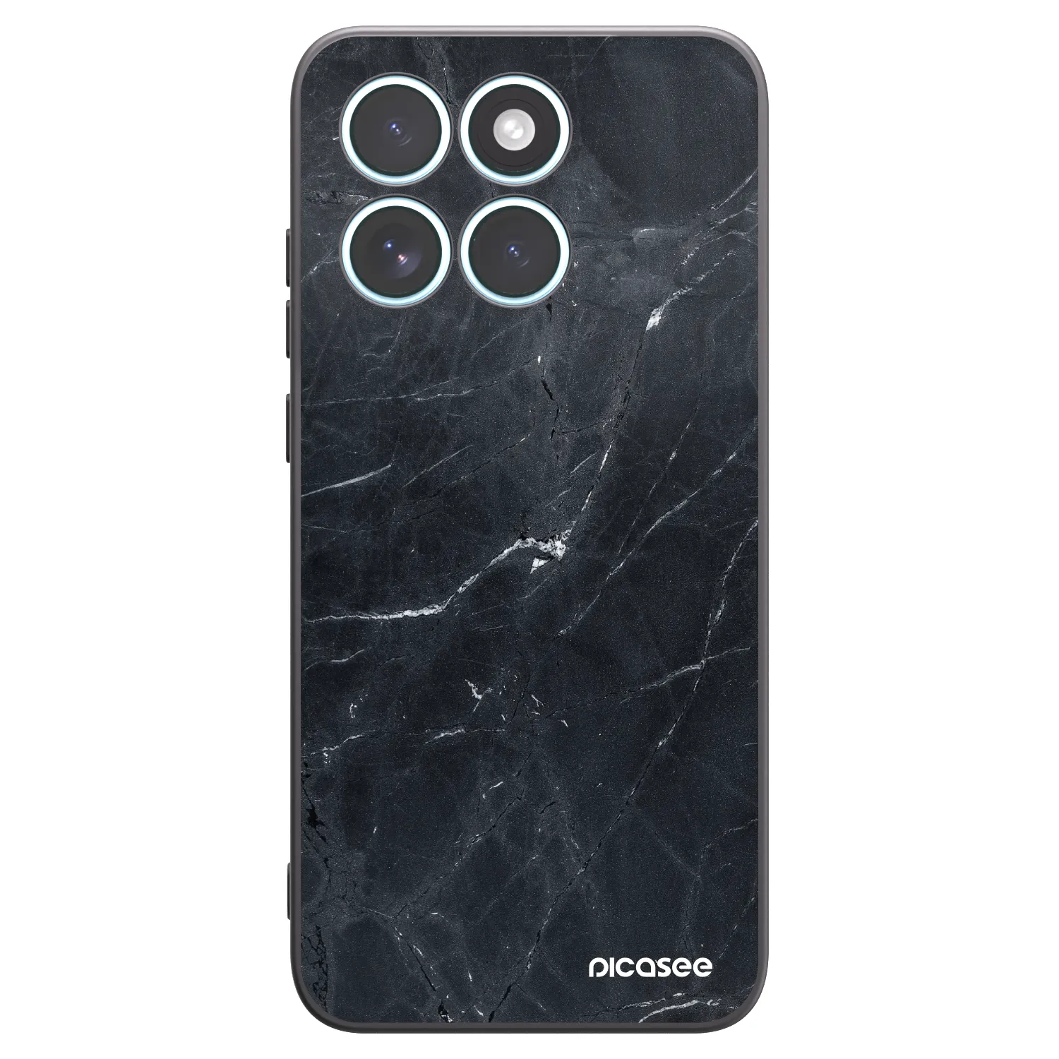 Picasee silikónový čierny obal pre Motorola Edge 70 Fusion - Black marble