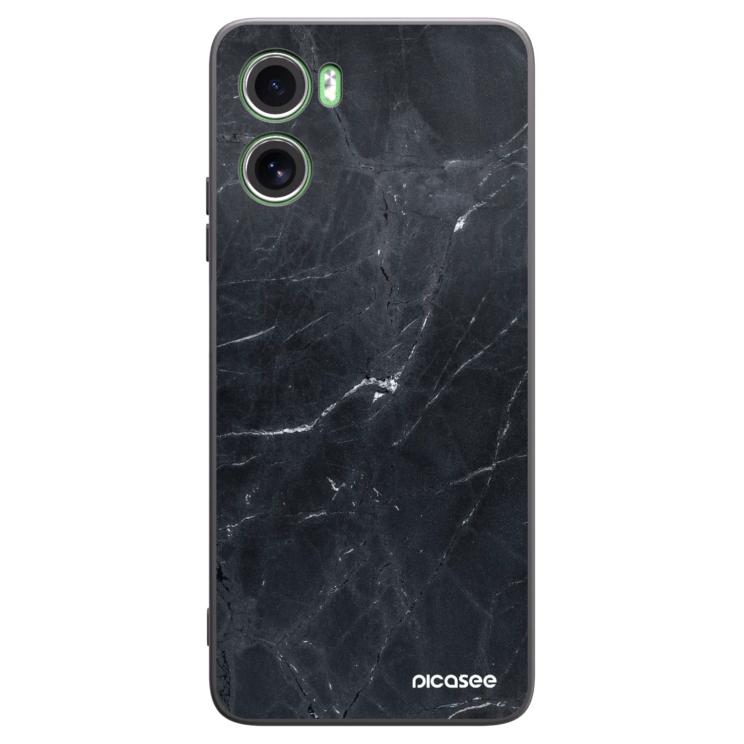 Picasee silikónový čierny obal pre Motorola Moto G06 - Black marble