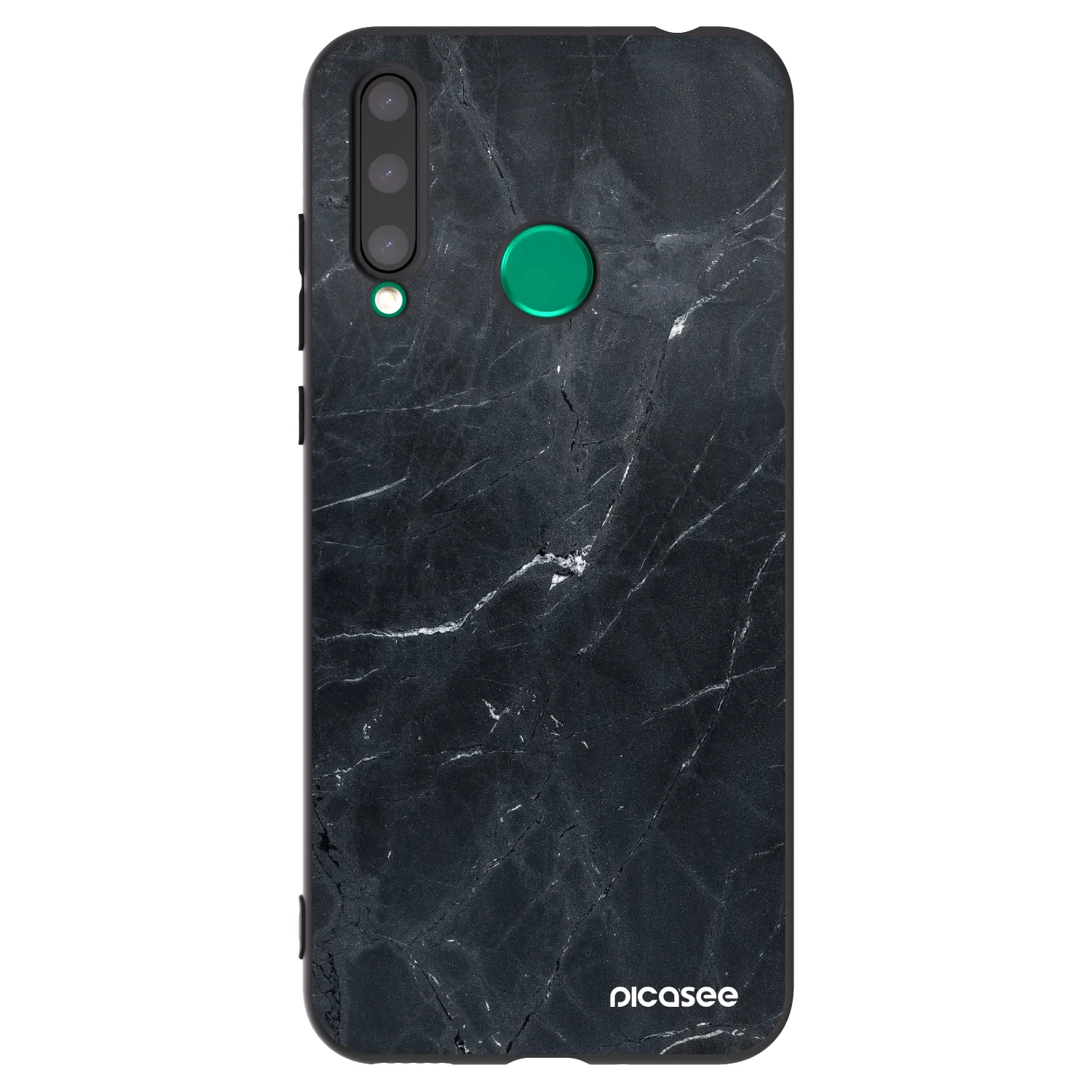 Picasee silikónový čierny obal pre Honor 20 Lite - Black marble