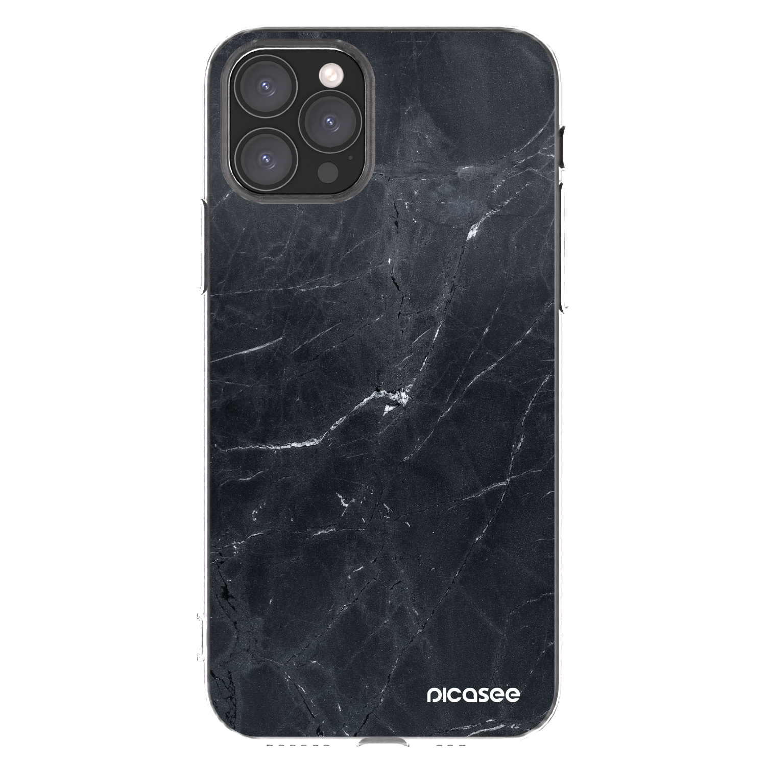 Picasee silikónový prehľadný obal pre Apple iPhone 11 Pro - Black marble
