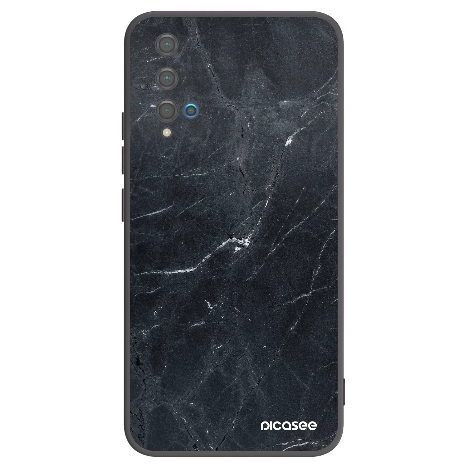 Picasee silikónový čierny obal pre Huawei Nova 5T - Black marble