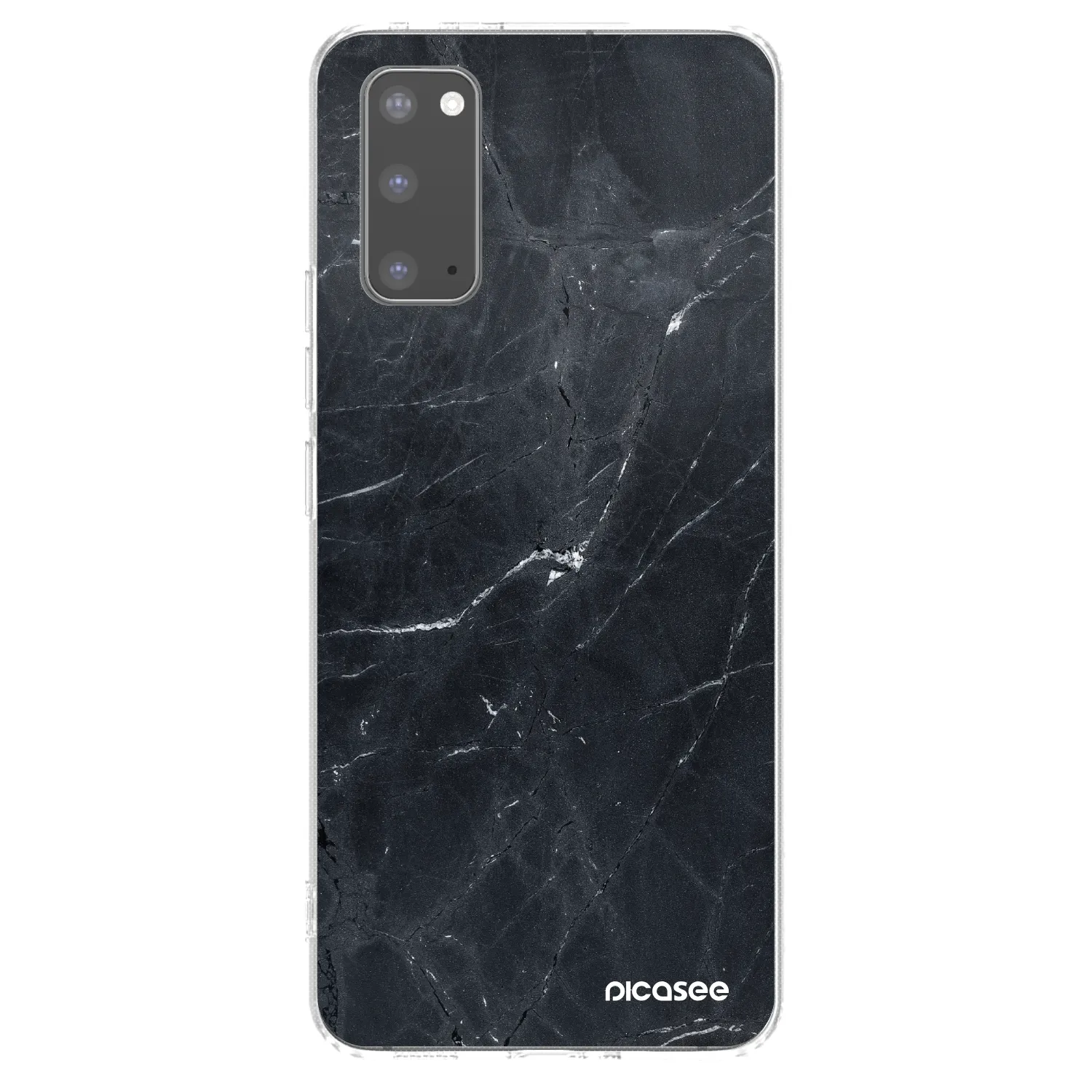 Picasee silikónový prehľadný obal pre Samsung Galaxy S20 G980F - Black marble