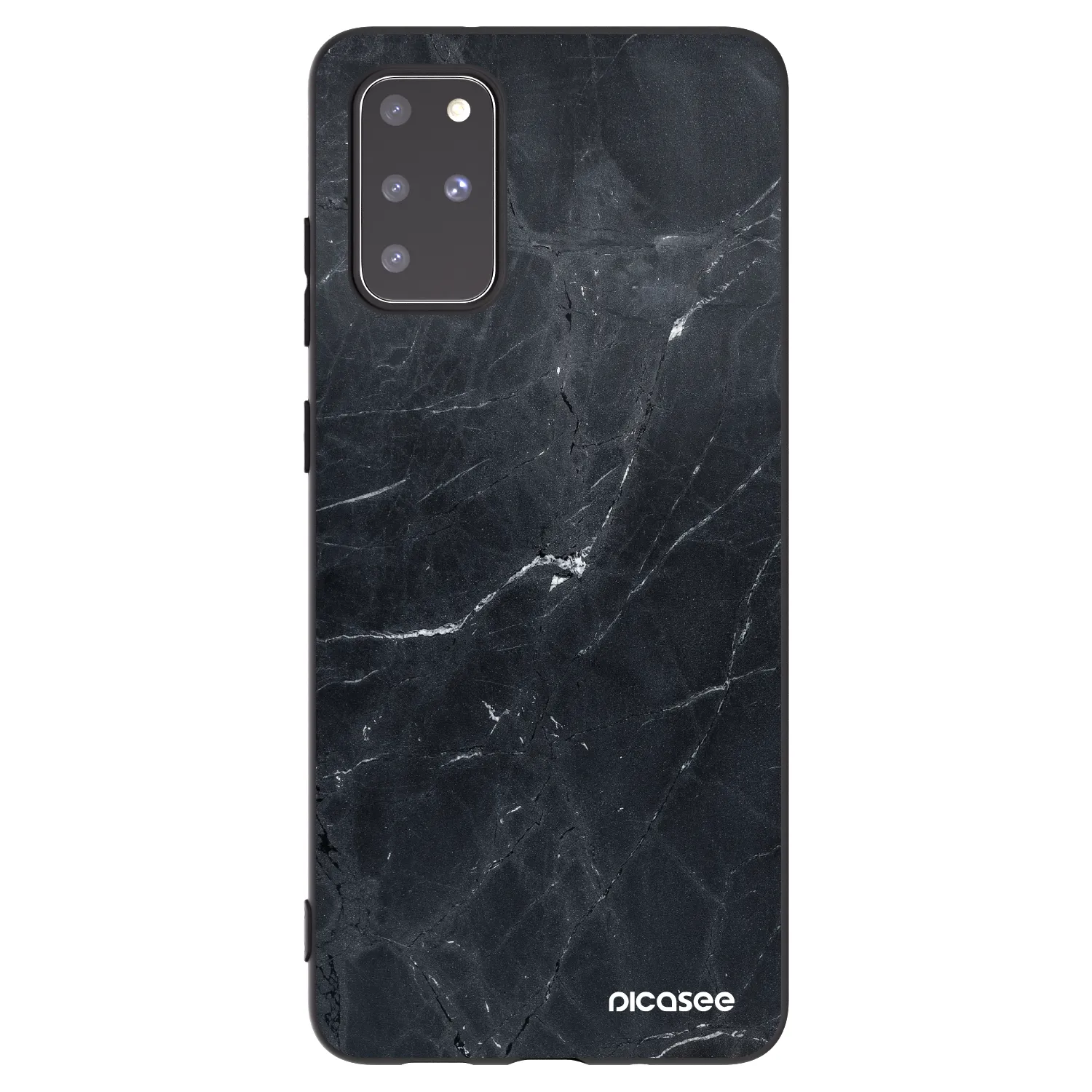 Picasee silikónový čierny obal pre Samsung Galaxy S20+ G985F - Black marble