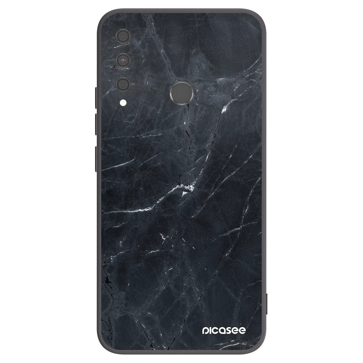 Picasee silikónový čierny obal pre Huawei P40 Lite E - Black marble