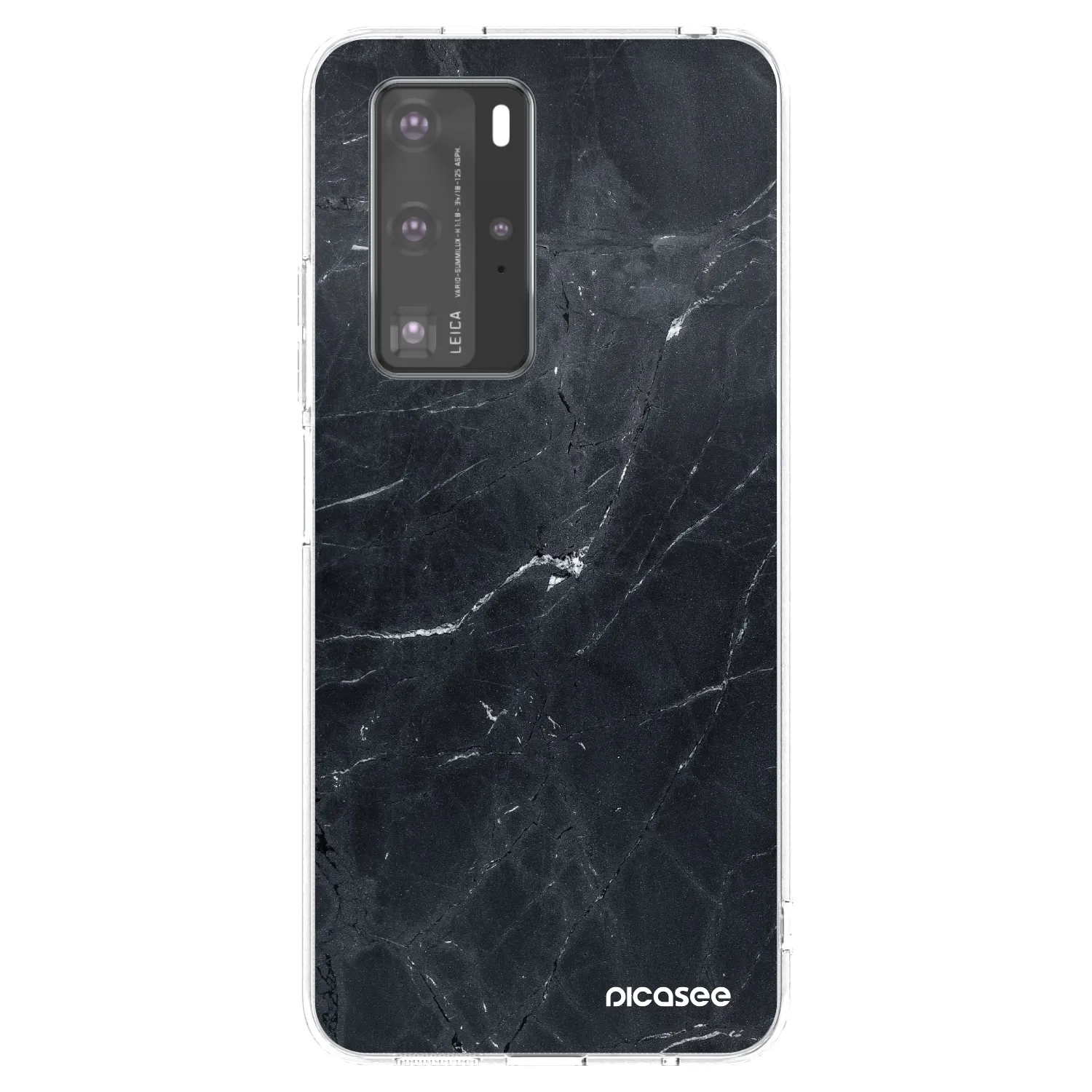 Picasee silikónový prehľadný obal pre Huawei P40 Pro - Black marble