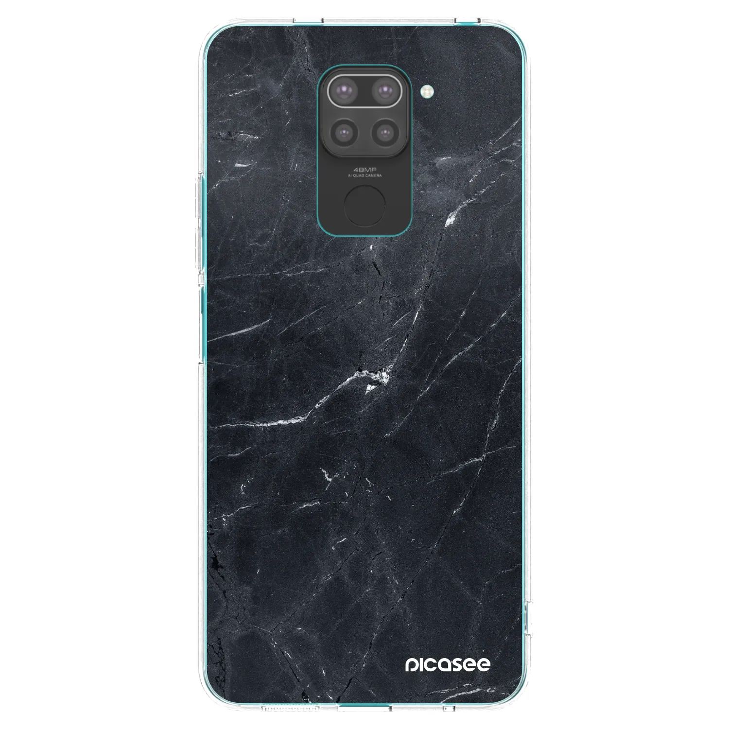 Picasee silikónový čierny obal pre Xiaomi Redmi Note 9 - Black marble