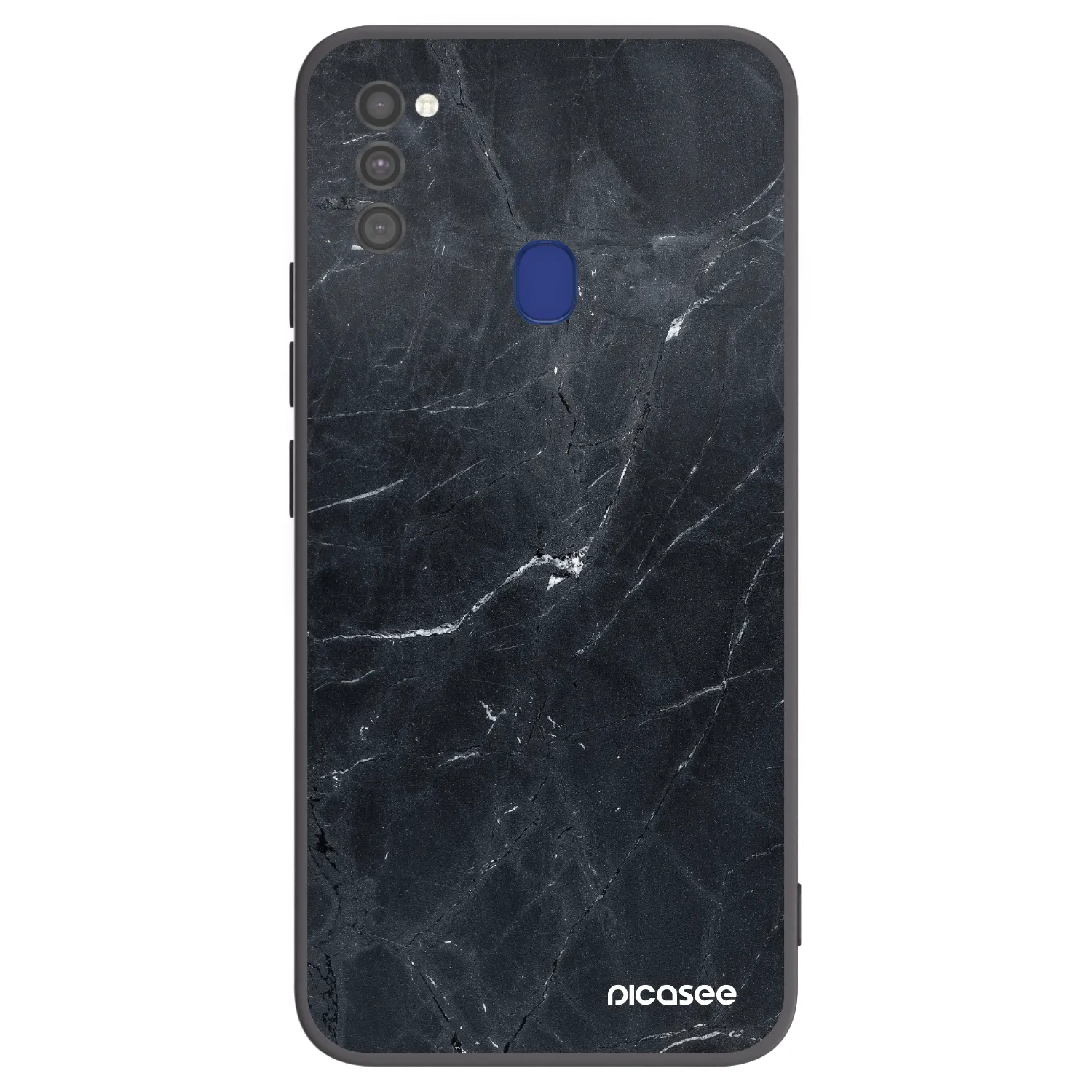 Picasee silikónový čierny obal pre Samsung Galaxy M21 M215F - Black marble
