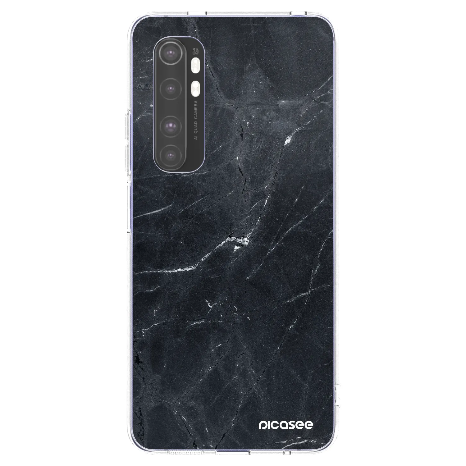 Picasee silikónový prehľadný obal pre Xiaomi Mi Note 10 Lite - Black marble
