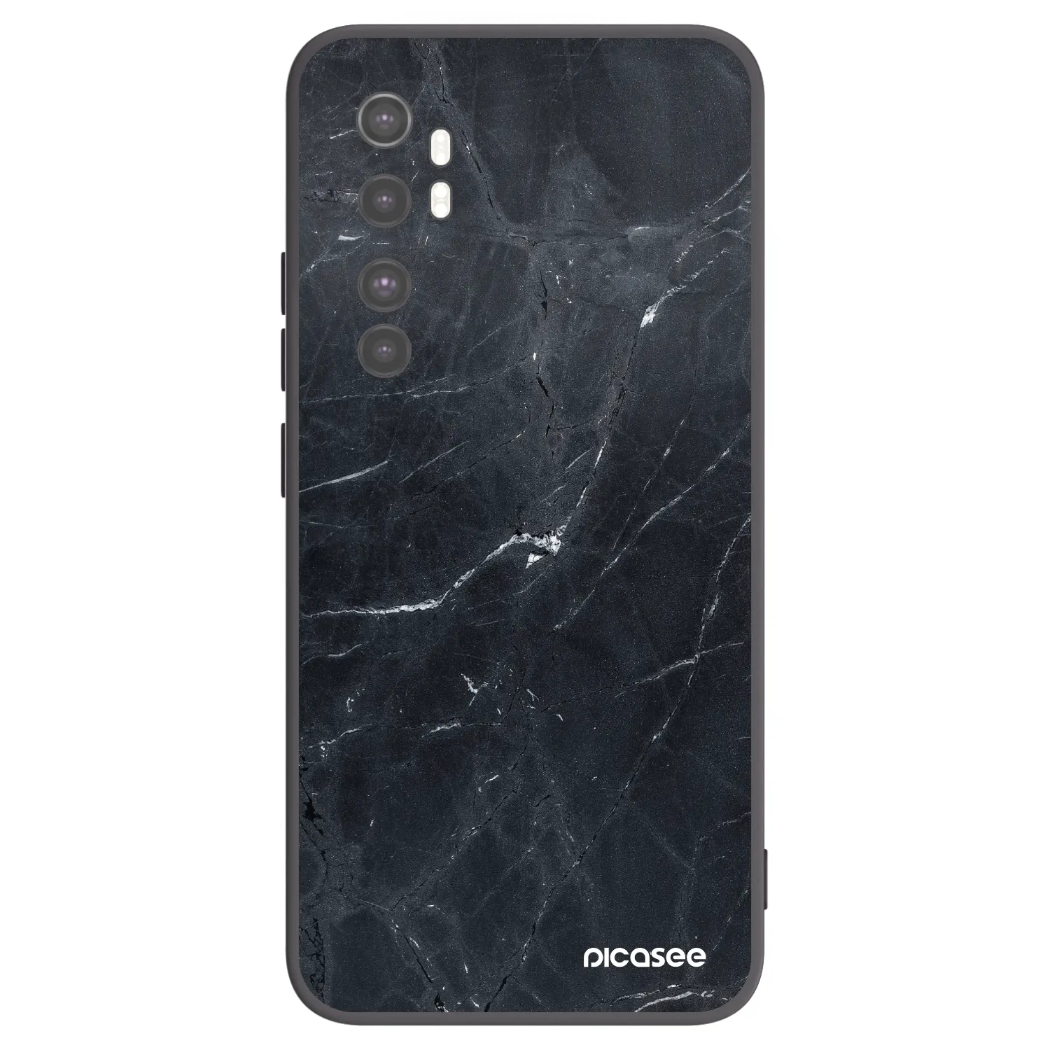 Picasee silikónový čierny obal pre Xiaomi Mi Note 10 Lite - Black marble