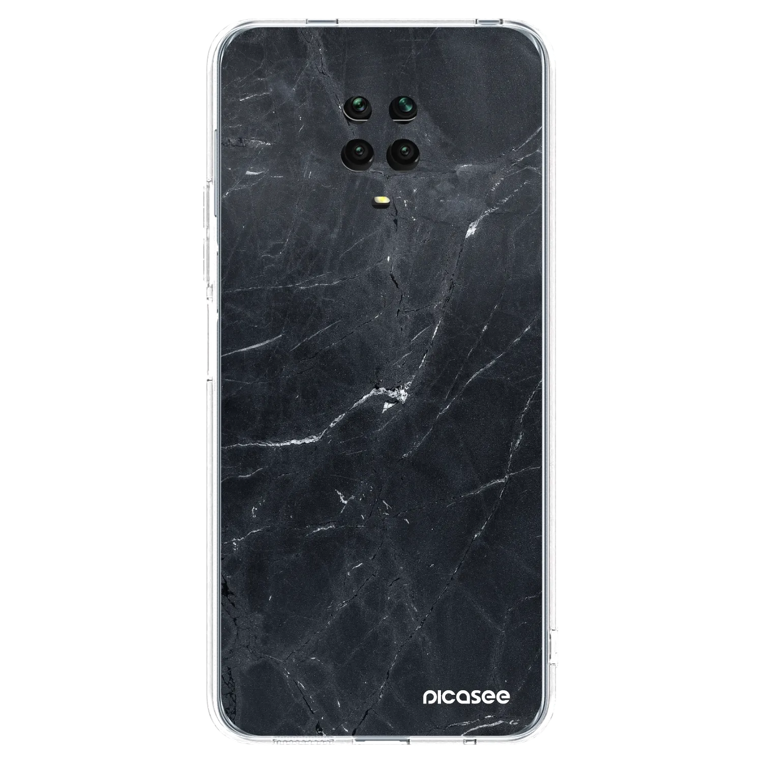 Picasee silikónový prehľadný obal pre Xiaomi Redmi Note 9S - Black marble