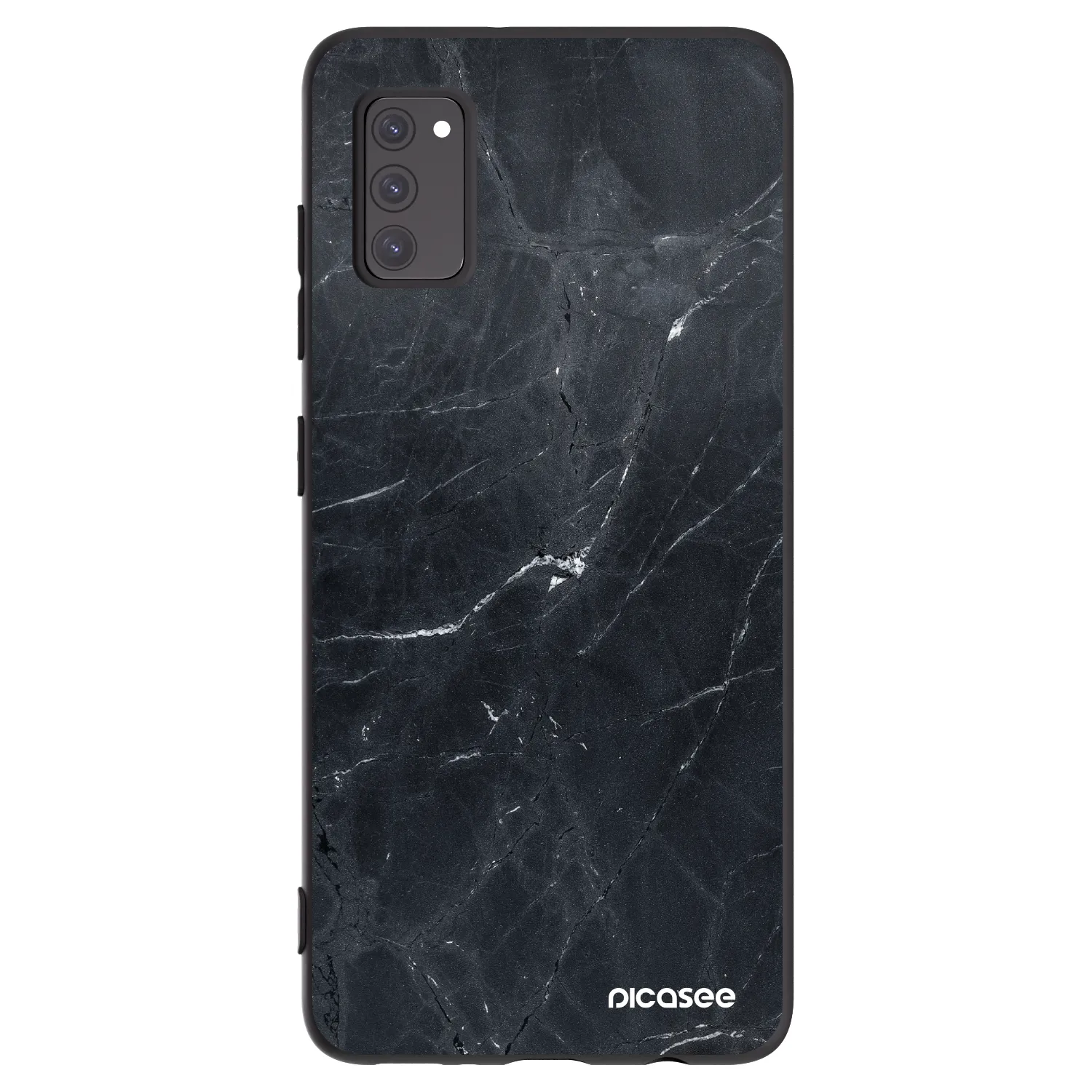 Picasee silikónový čierny obal pre Samsung Galaxy A41 A415F - Black marble