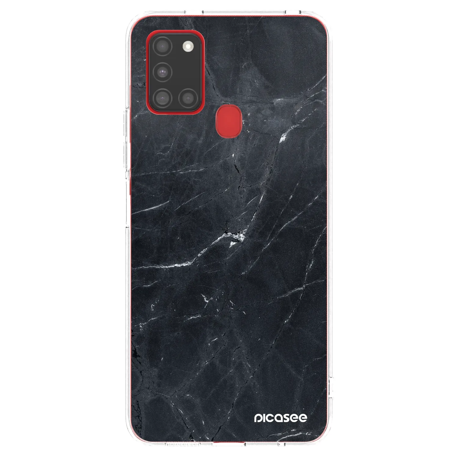 Picasee silikónový prehľadný obal pre Samsung Galaxy A21s - Black marble
