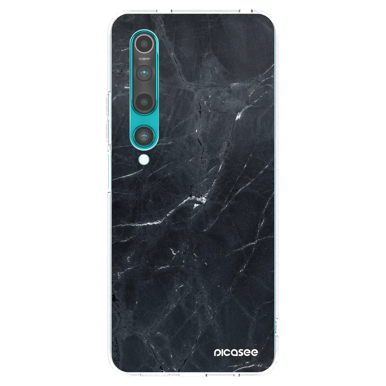 Picasee silikónový prehľadný obal pre Xiaomi Mi 10 - Black marble