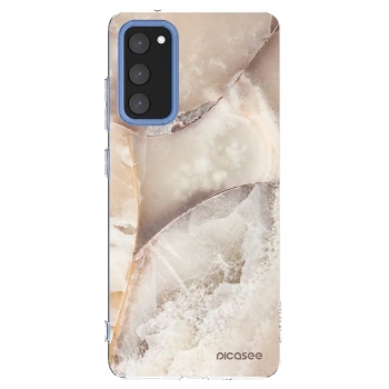 Picasee silikónový prehľadný obal pre Samsung Galaxy S20 FE - Cream marble