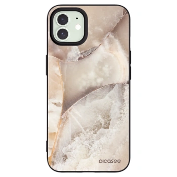 Picasee silikónový čierny obal pre Apple iPhone 12 - Cream marble