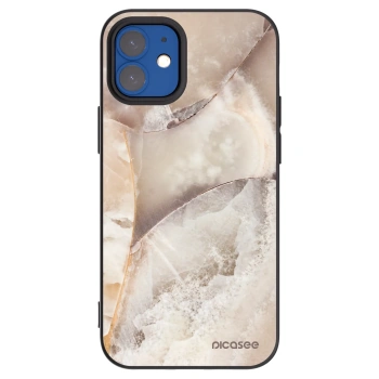 Picasee silikónový čierny obal pre Apple iPhone 12 mini - Cream marble