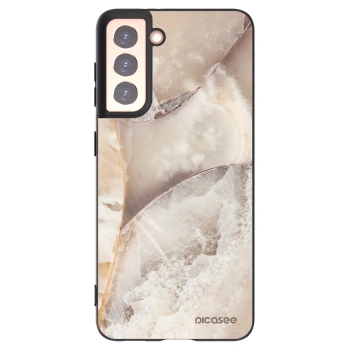 Picasee silikónový čierny obal pre Samsung Galaxy S21 5G G991B - Cream marble