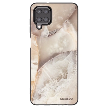 Picasee silikónový čierny obal pre Samsung Galaxy A12 A125F - Cream marble