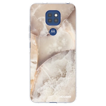 Picasee silikónový prehľadný obal pre Motorola Moto G9 Play - Cream marble