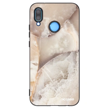 Picasee silikónový čierny obal pre Huawei P20 Lite - Cream marble