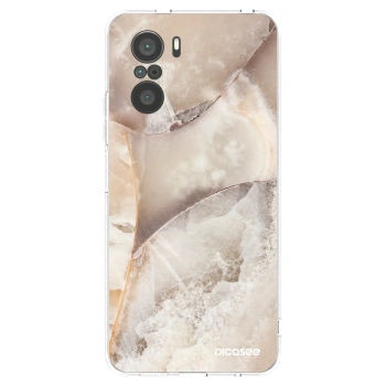 Picasee silikónový prehľadný obal pre Xiaomi Poco F3 - Cream marble