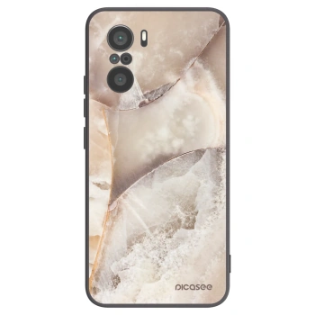 Picasee silikónový čierny obal pre Xiaomi Poco F3 - Cream marble