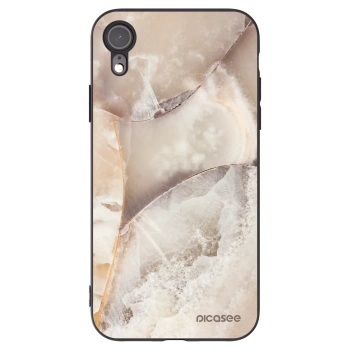 Picasee silikónový čierny obal pre Apple iPhone XR - Cream marble