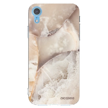 Picasee silikónový prehľadný obal pre Apple iPhone XR - Cream marble