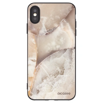 Picasee silikónový čierny obal pre Apple iPhone XS Max - Cream marble