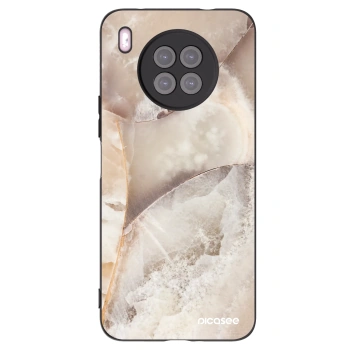 Picasee silikónový čierny obal pre Huawei Nova 8i - Cream marble