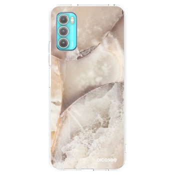 Picasee silikónový prehľadný obal pre Motorola Moto G60 - Cream marble