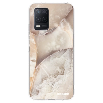 Picasee silikónový prehľadný obal pre Realme 8 5G - Cream marble