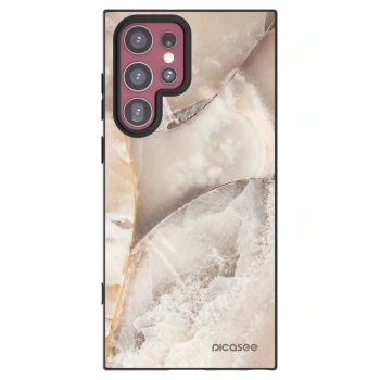 Picasee silikónový čierny obal pre Samsung Galaxy S22 Ultra 5G - Cream marble