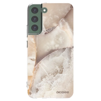 Picasee silikónový prehľadný obal pre Samsung Galaxy S22+ 5G - Cream marble