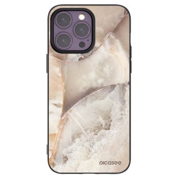 Picasee silikónový čierny obal pre Apple iPhone 14 Pro Max - Cream marble