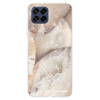 Picasee silikónový prehľadný obal pre Samsung Galaxy M53 5G - Cream marble