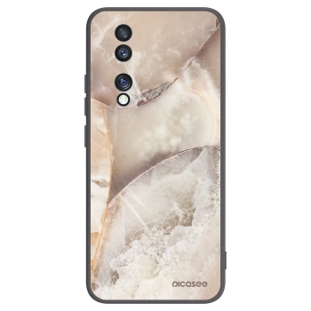 Picasee silikónový čierny obal pre Honor 70 - Cream marble