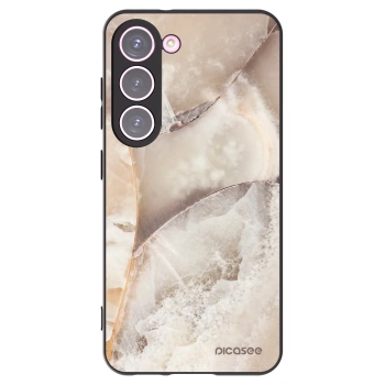 Picasee silikónový čierny obal pre Samsung Galaxy S23 5G - Cream marble